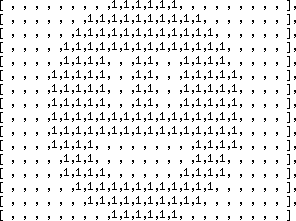 Pixel collision map (0s omitted for legibility)