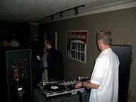 DJing at a good, loud party. At least 100 were around at one point or another.