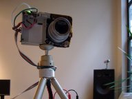 Pentax OptioS, modified for time-lapse photography